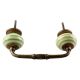 Pea Green Striped Ceramic Bridge Handles